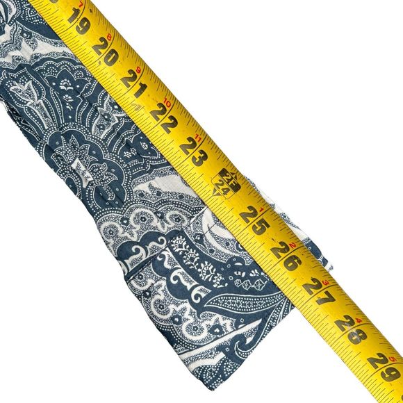 J Crew Collection Shirt Womens Size 2 Button Up Blouse Blue Paisley Long Sleeve - Picture 7 of 14